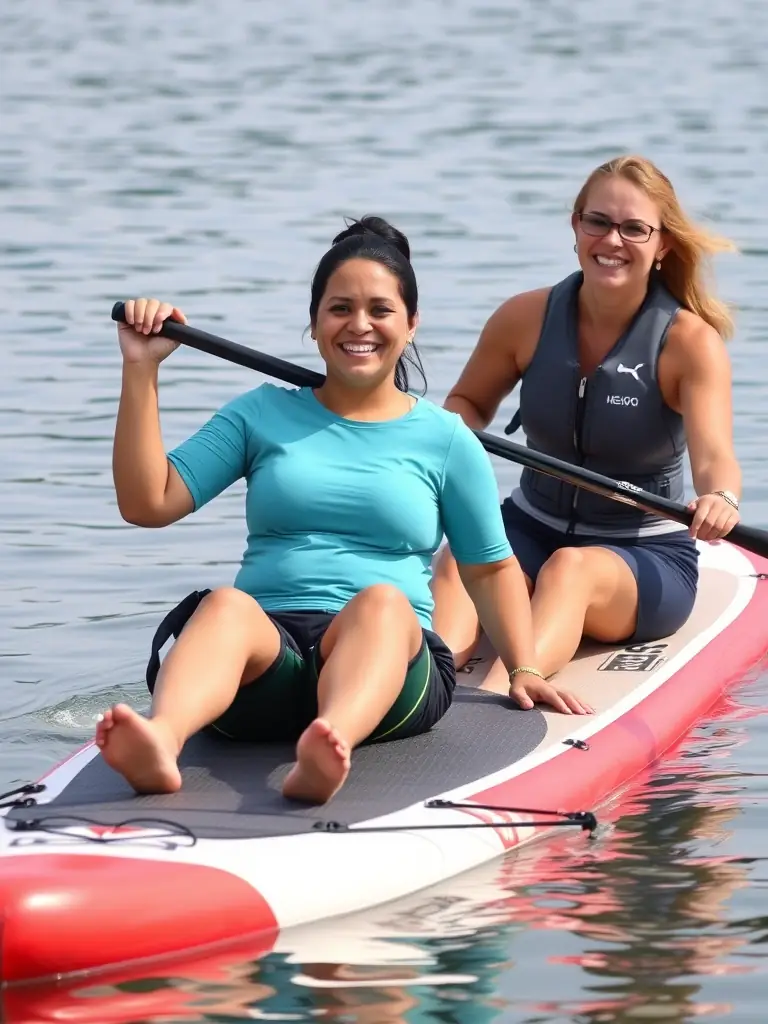 A person with disabilities smiling while participating in an adaptive aquatic wellness experience, highlighting the focus on wellness and inclusivity.